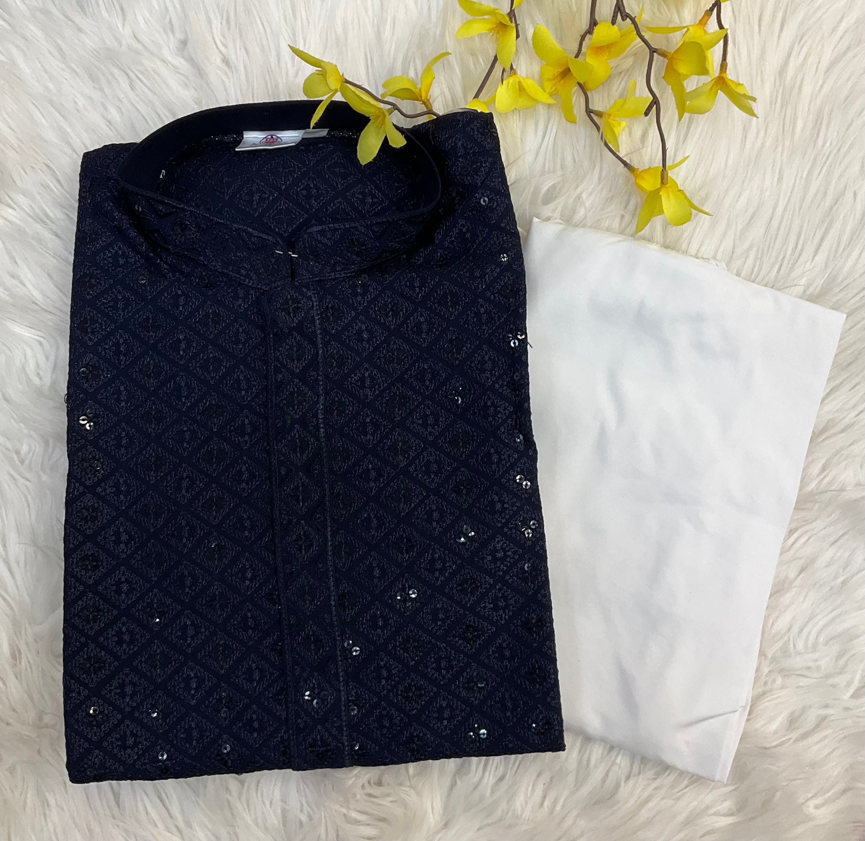 Navy Blue Sequence Kurta pajama sets