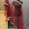 Soft Net Dupattas In Pink & Maroon