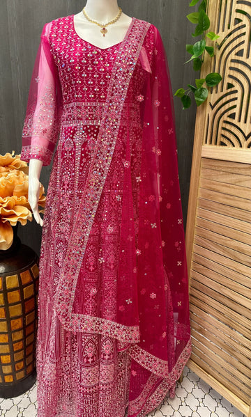 Stylish Full Print Party Dress - Special Occasions Ethnic Wear