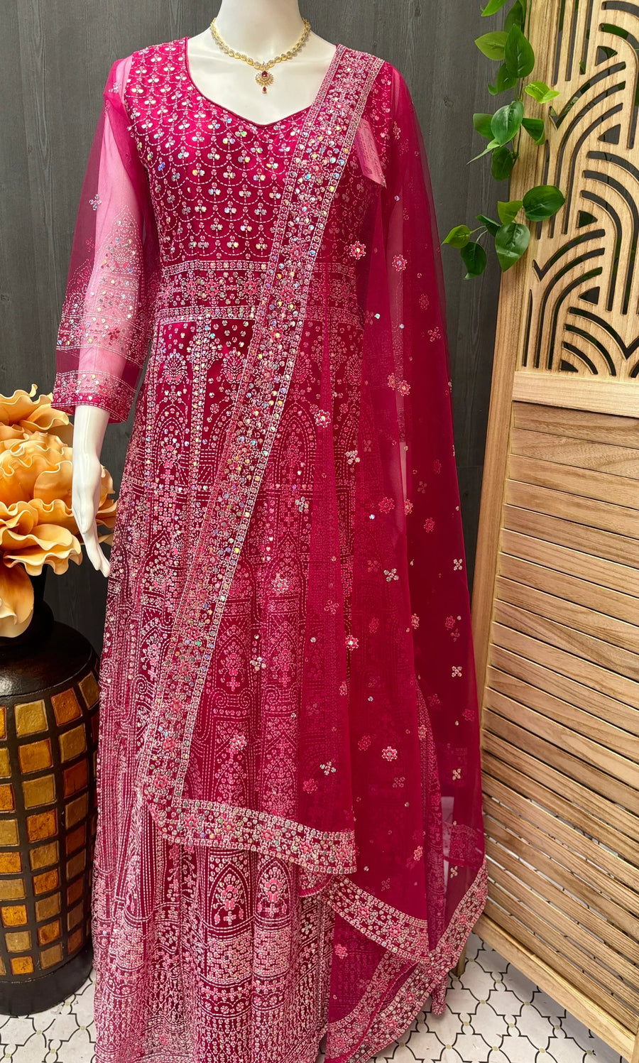 Stylish Full Print Party Dress - Special Occasions Ethnic Wear