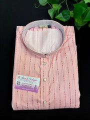 Plus Size Pink Kurta Pajama Set for Men Size 52-60 | Big & Tall Ethnic Wear