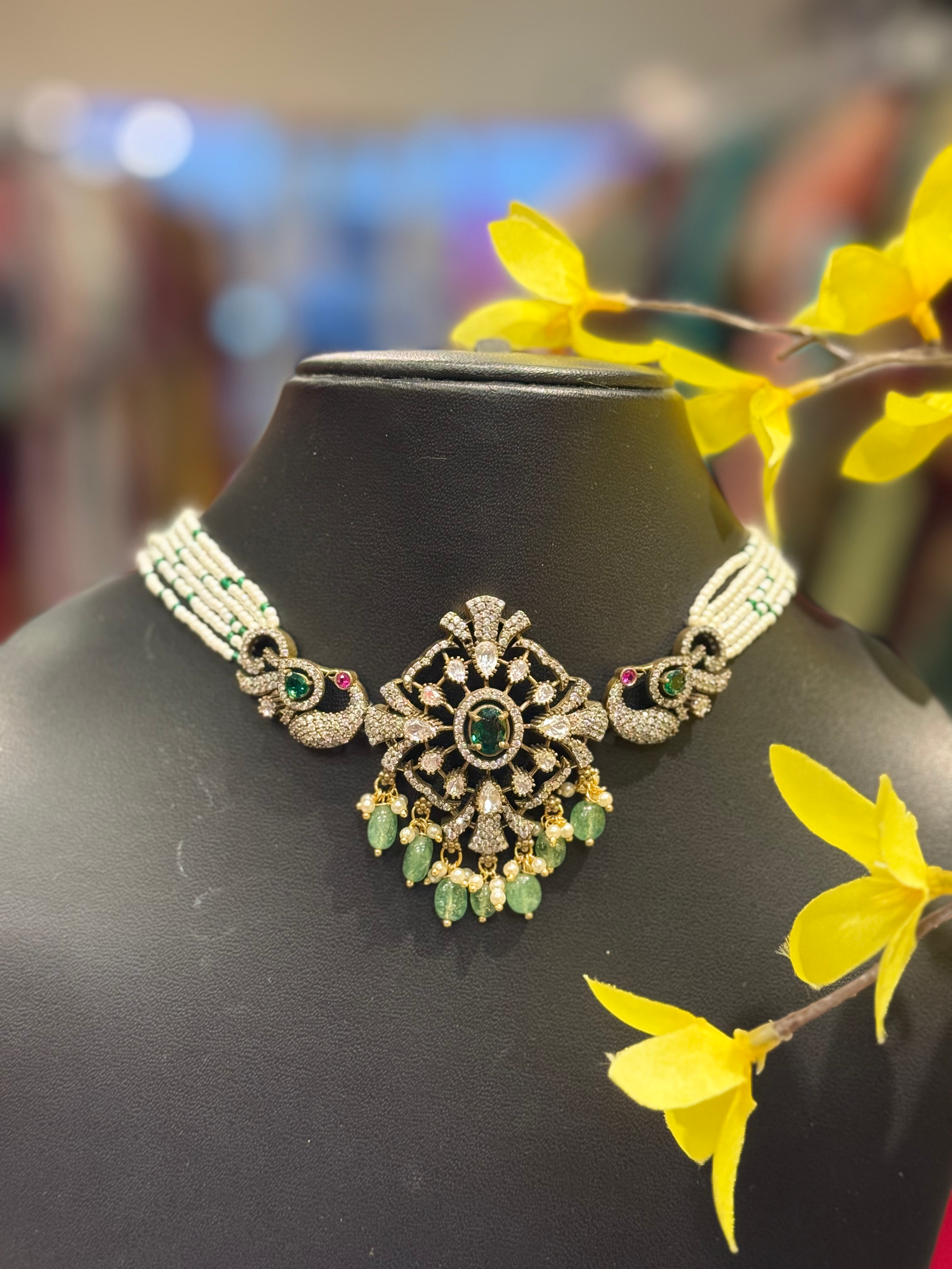 Party Wear - Victorian Choker/Necklace set with Pearls image 1