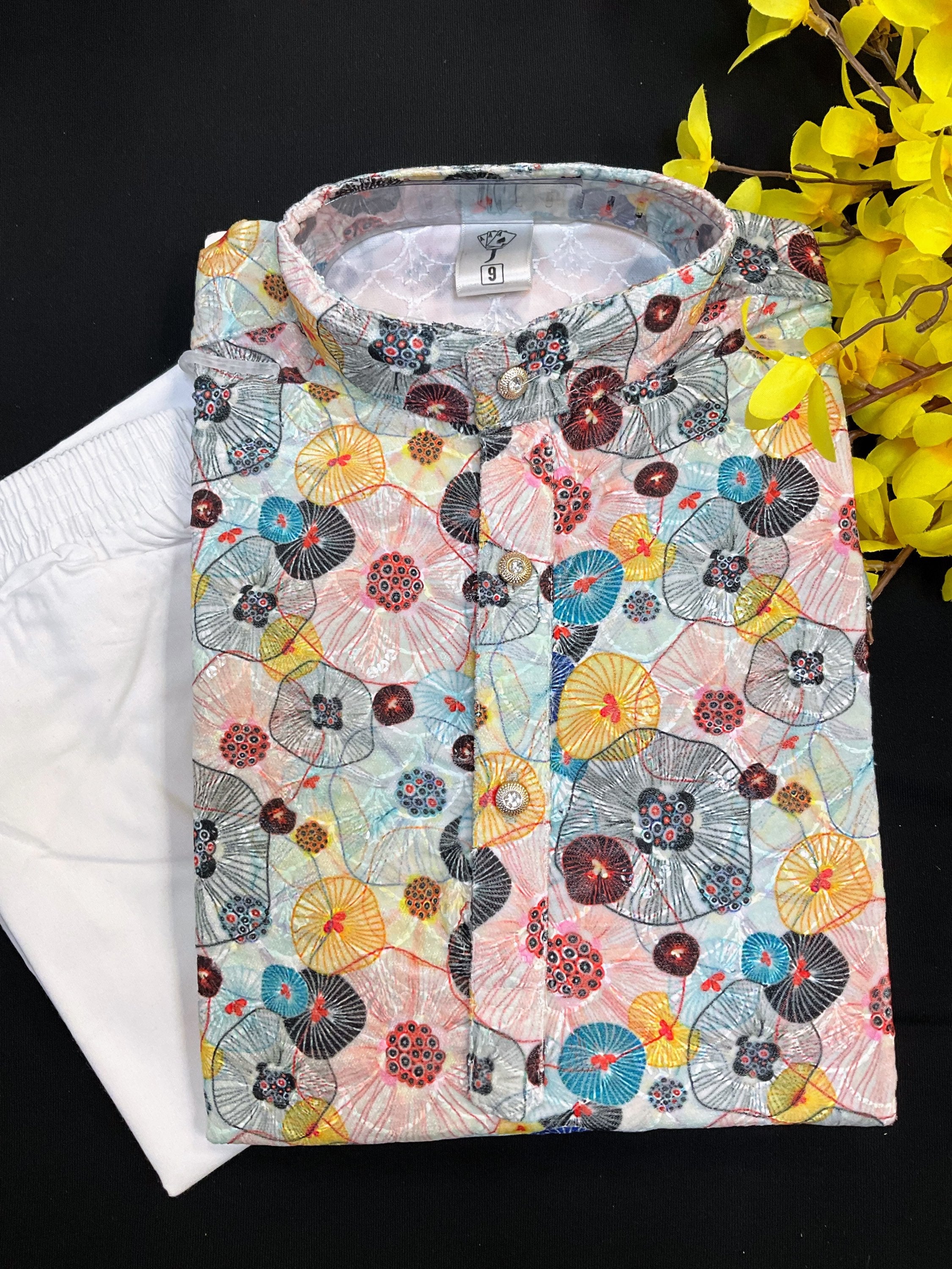 Boys Kurta Set - Latest Fancy design Velvet Kurta set - Size 4 to 12 image 0