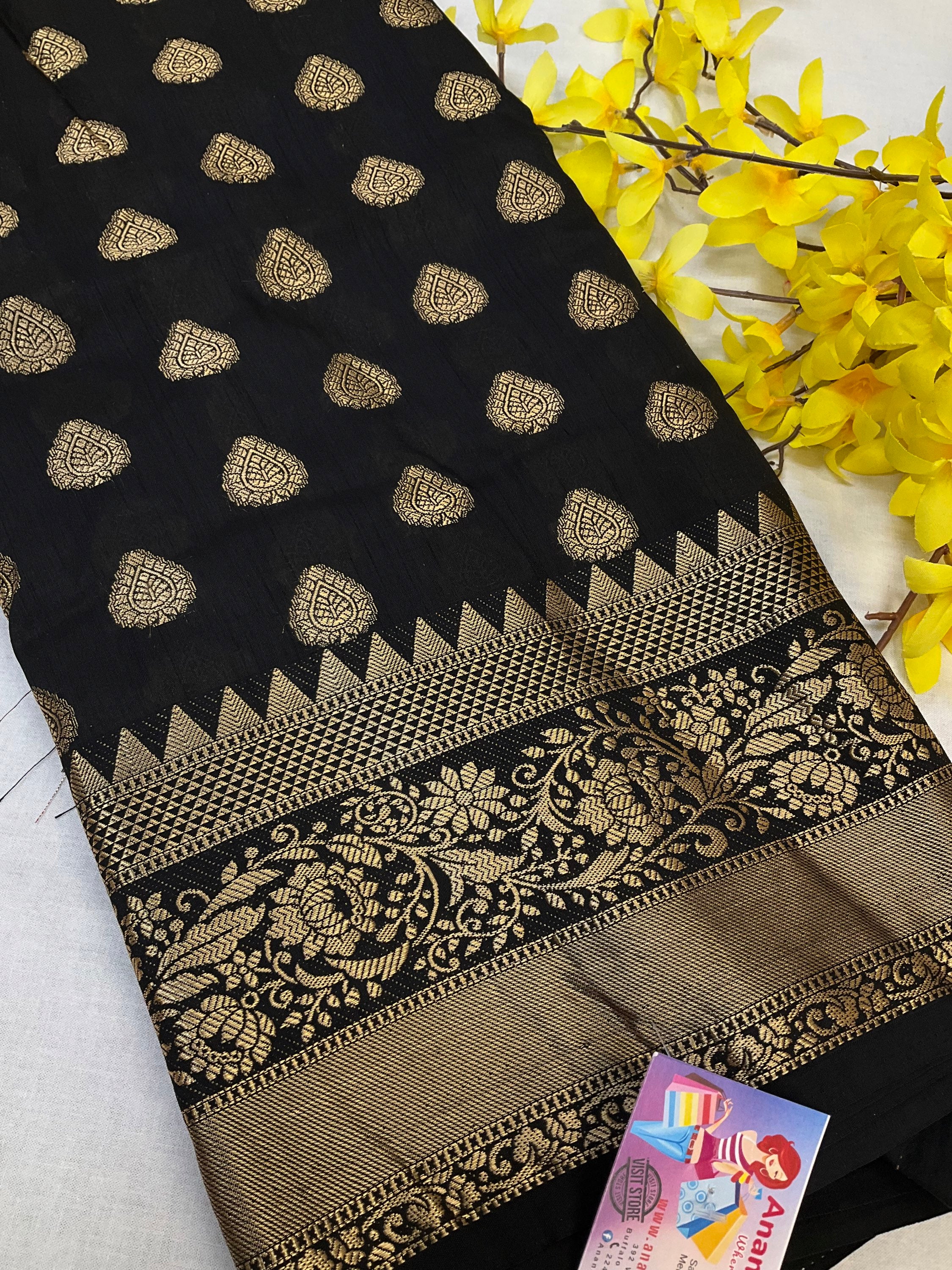 Black Chiffon saree image 0