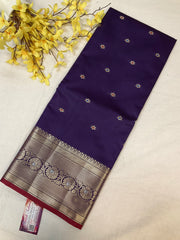 Violet - Semi Benarasi Silk Saree