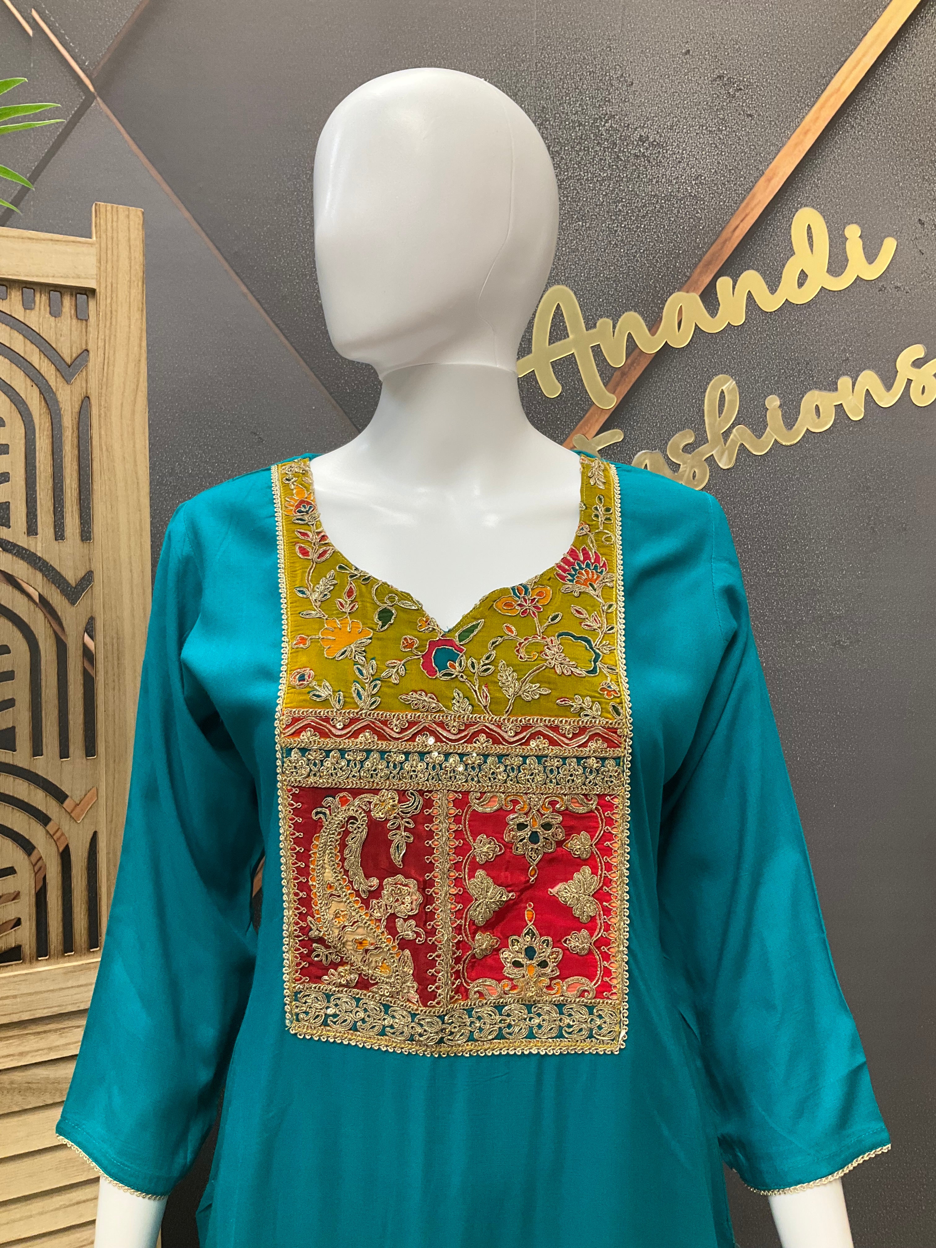 Rama Blue - Party Wear Kurti set