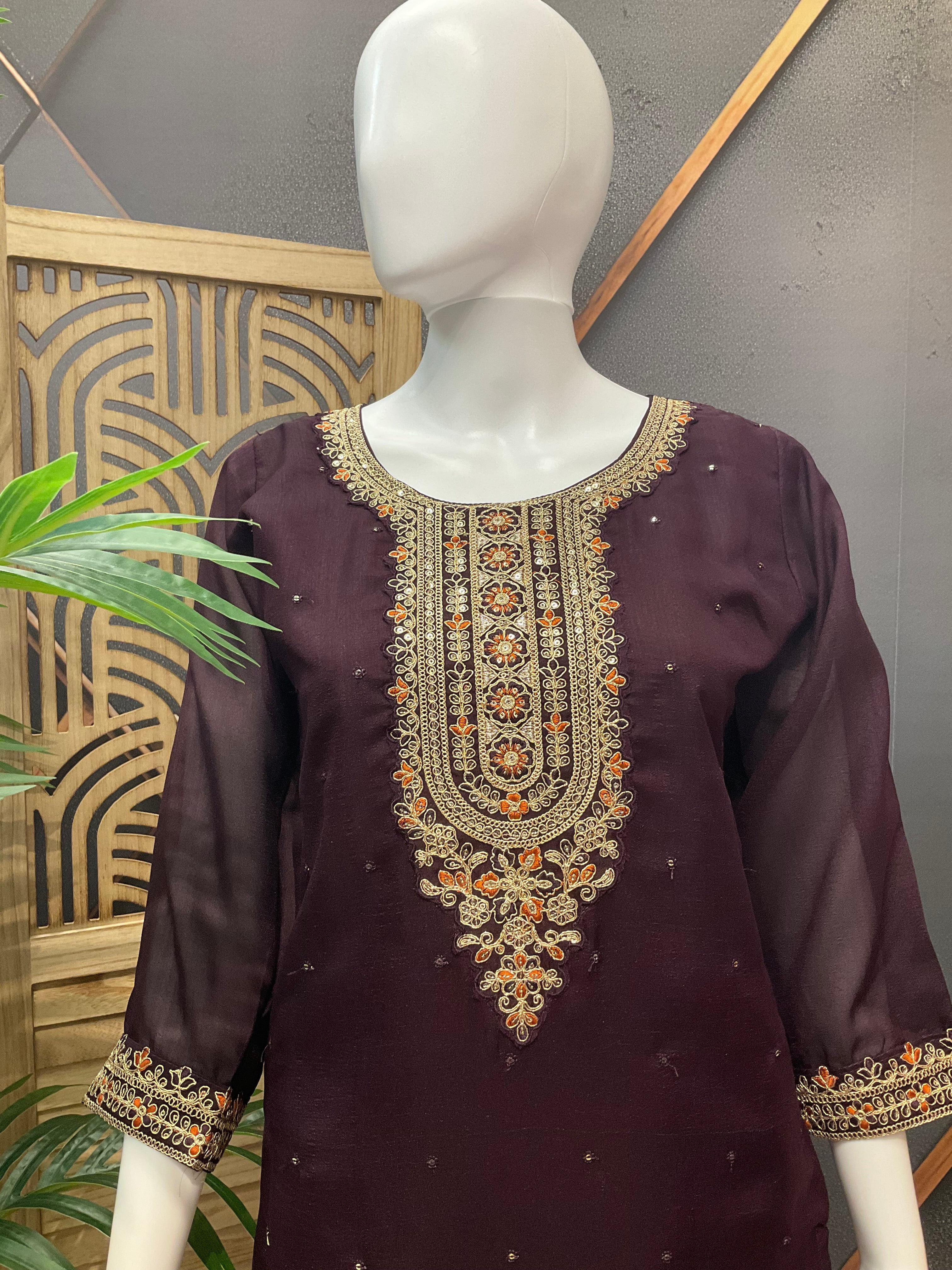 Party Wear Kurti/Chudidhar set with Palazzo pant