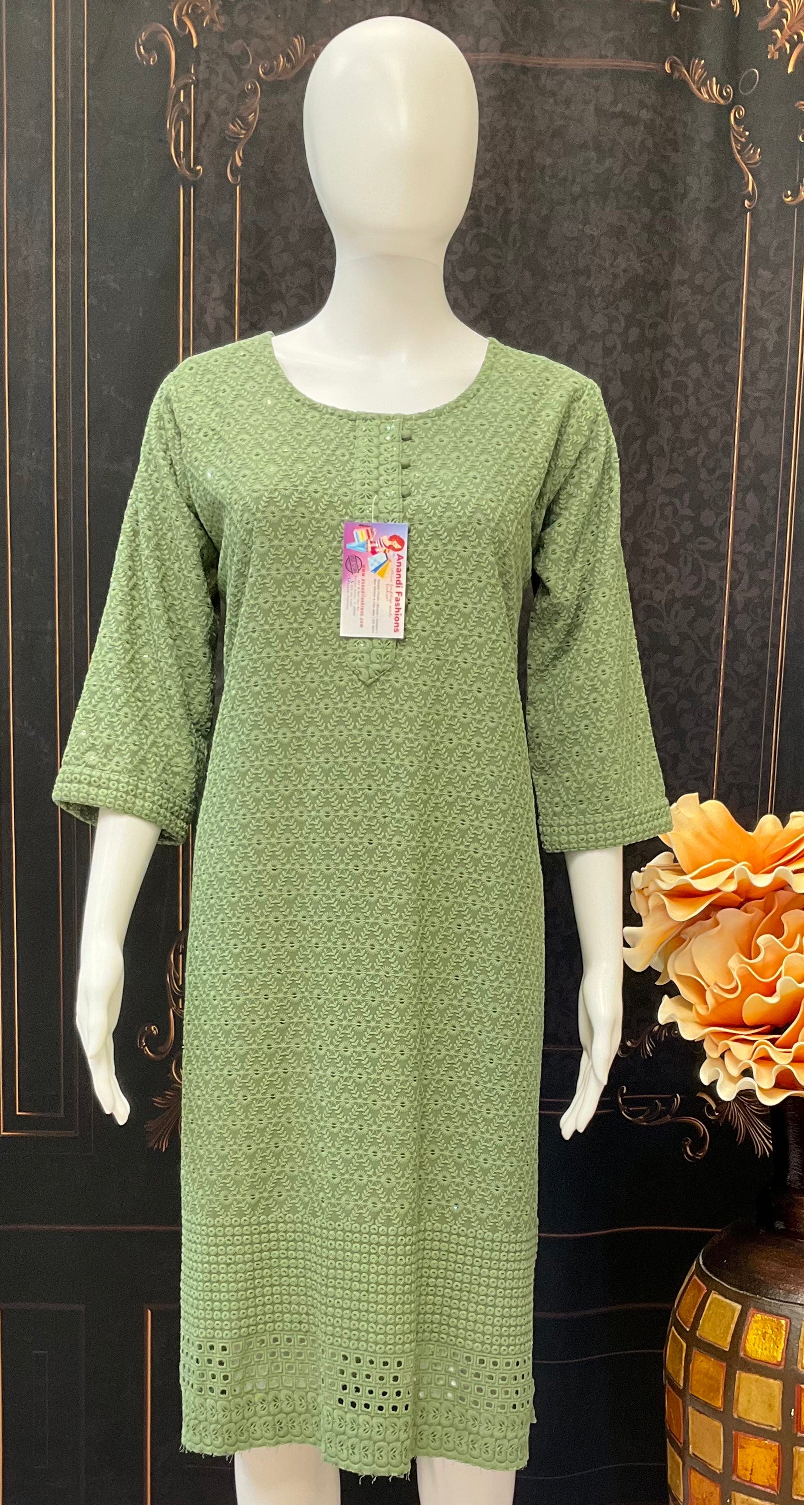 Chikankari Kurti - Elegance Embroidered Kurti image 0