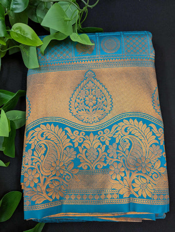 Pure Silk Saree - Copper Zari Work Traditional & Trendy 7 Colors