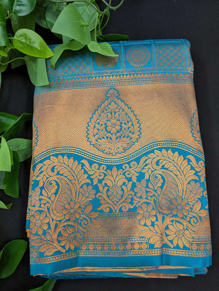 Pure Silk Saree - Copper Zari Work Traditional & Trendy 7 Colors