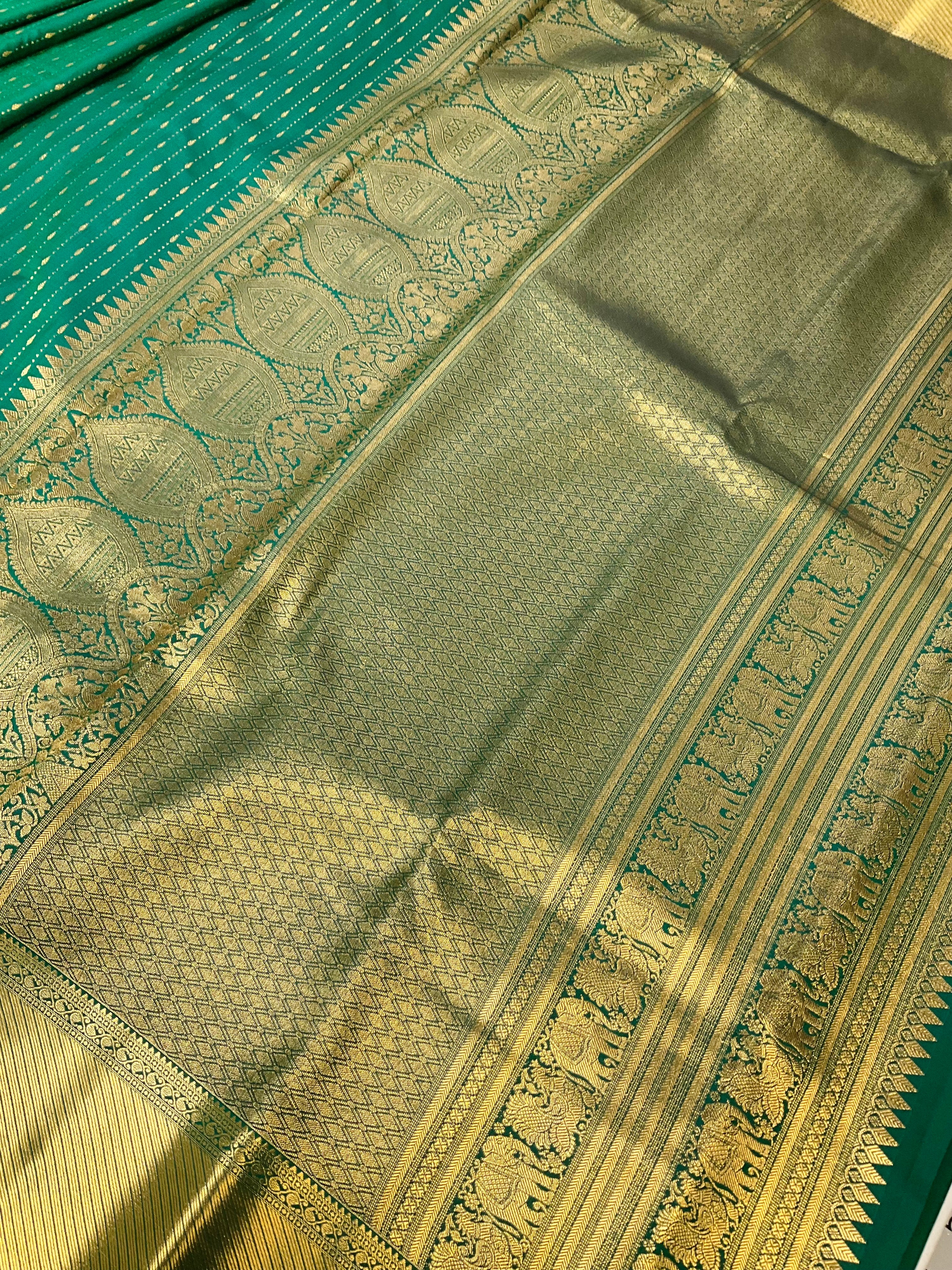 Green Semi Silk Kanjeevaram Saree