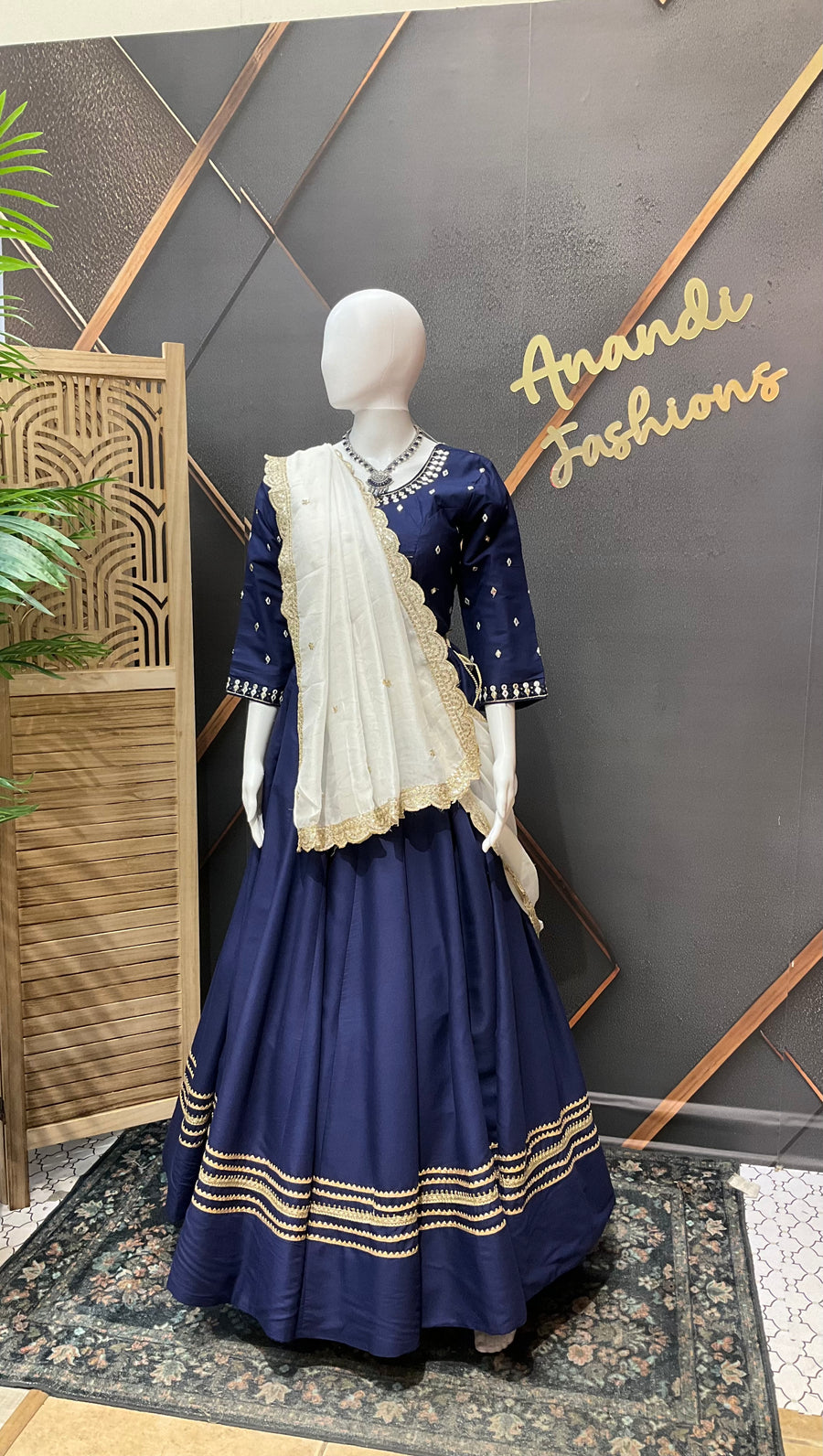 Blue Garba Chaniya Choli set