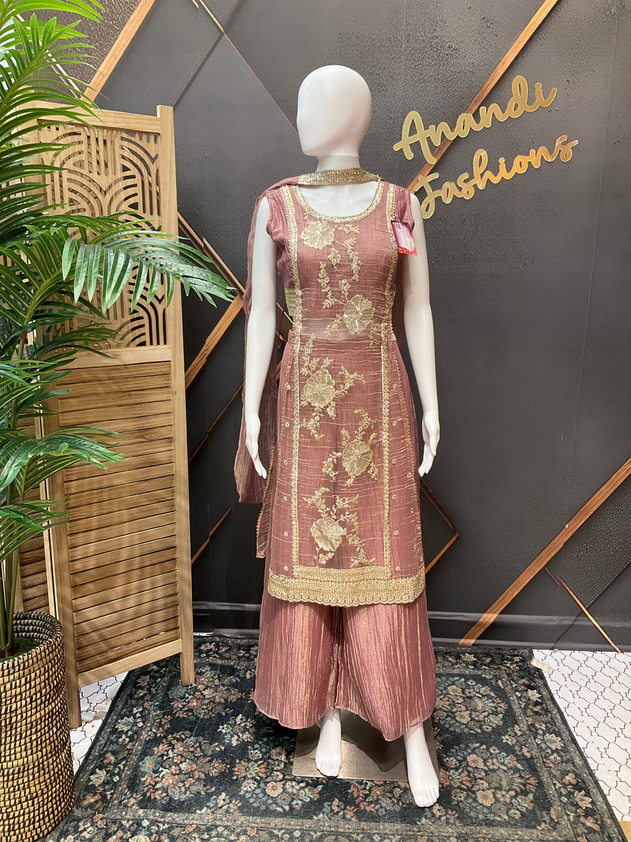 Unique Style Onion Pink Palazzo set