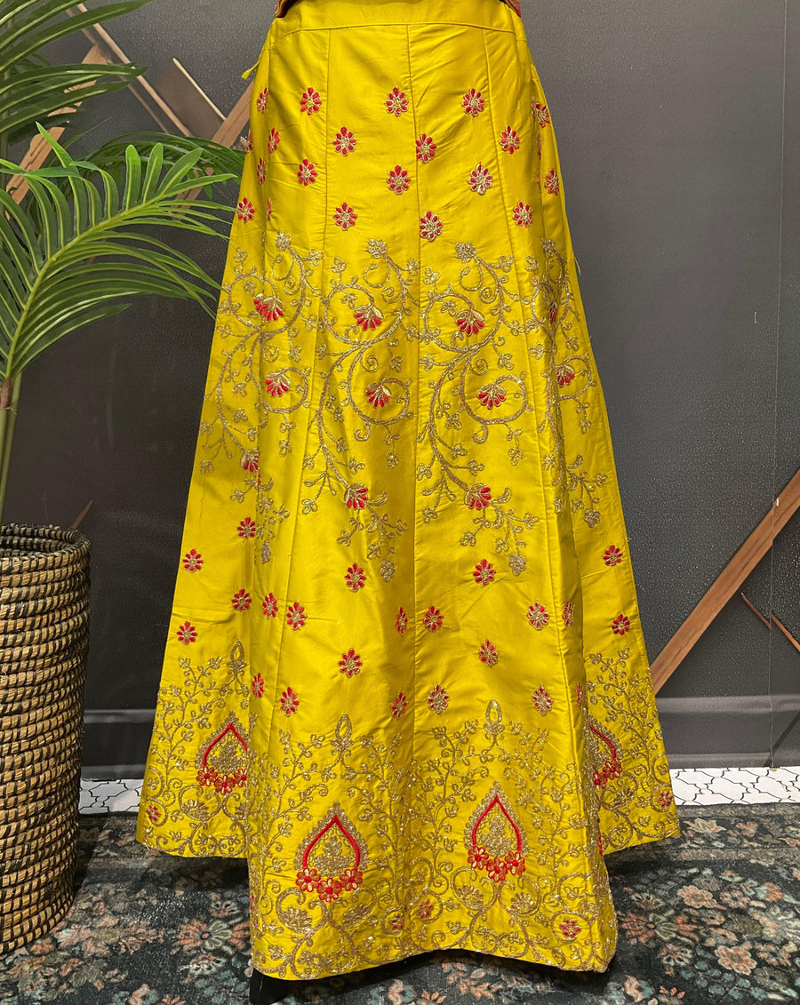 Little Girls/Teenage Girls - Red & Yellow Lehenga set - Party Wear Set