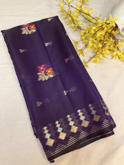 Purple Silk Organza Saree