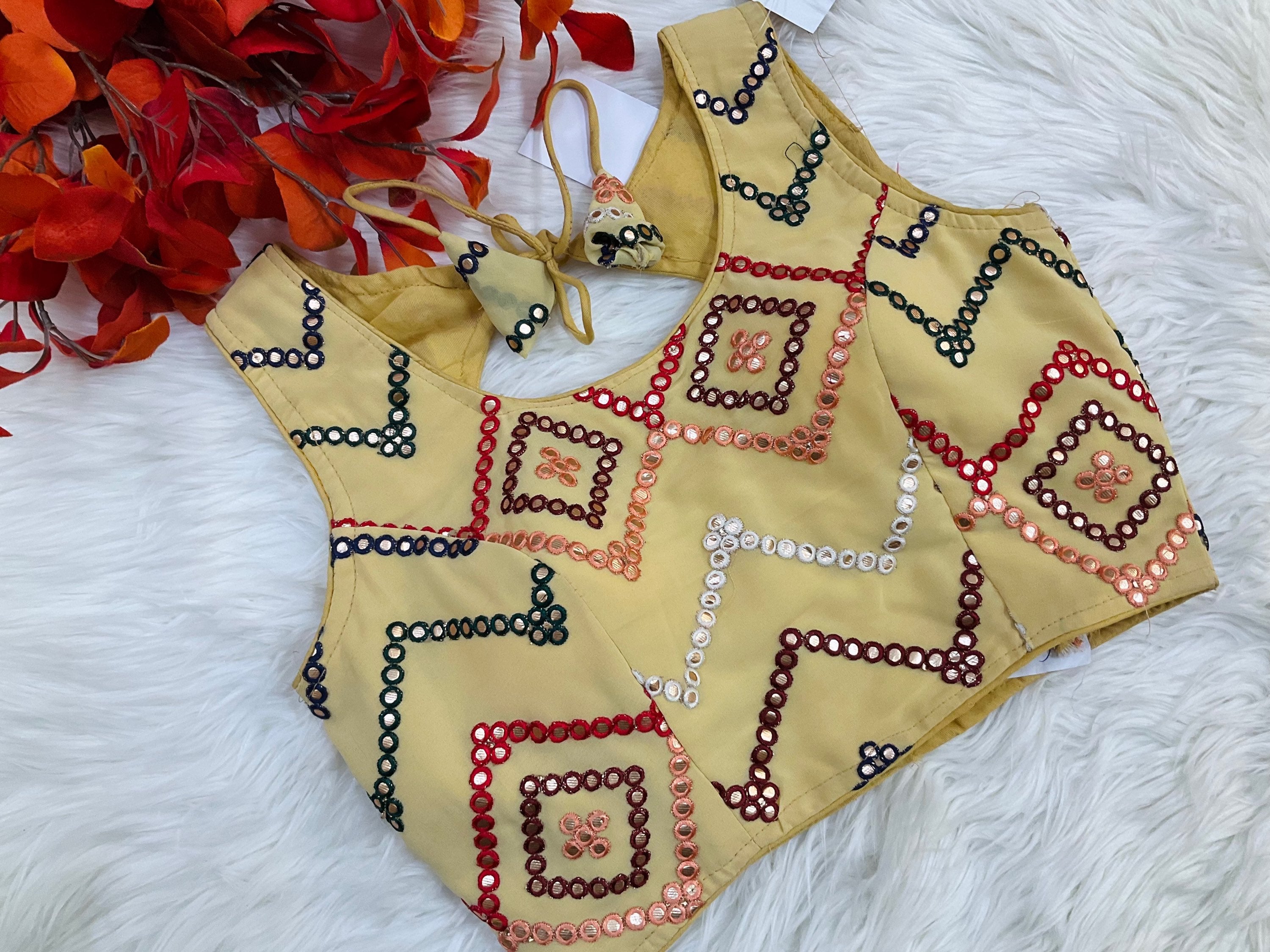 Mirror foil work blouses fits sizes upto 36-38 image 1