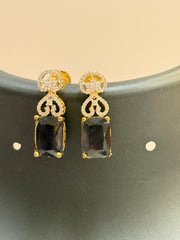 CZ Earrings with Purple Stone
