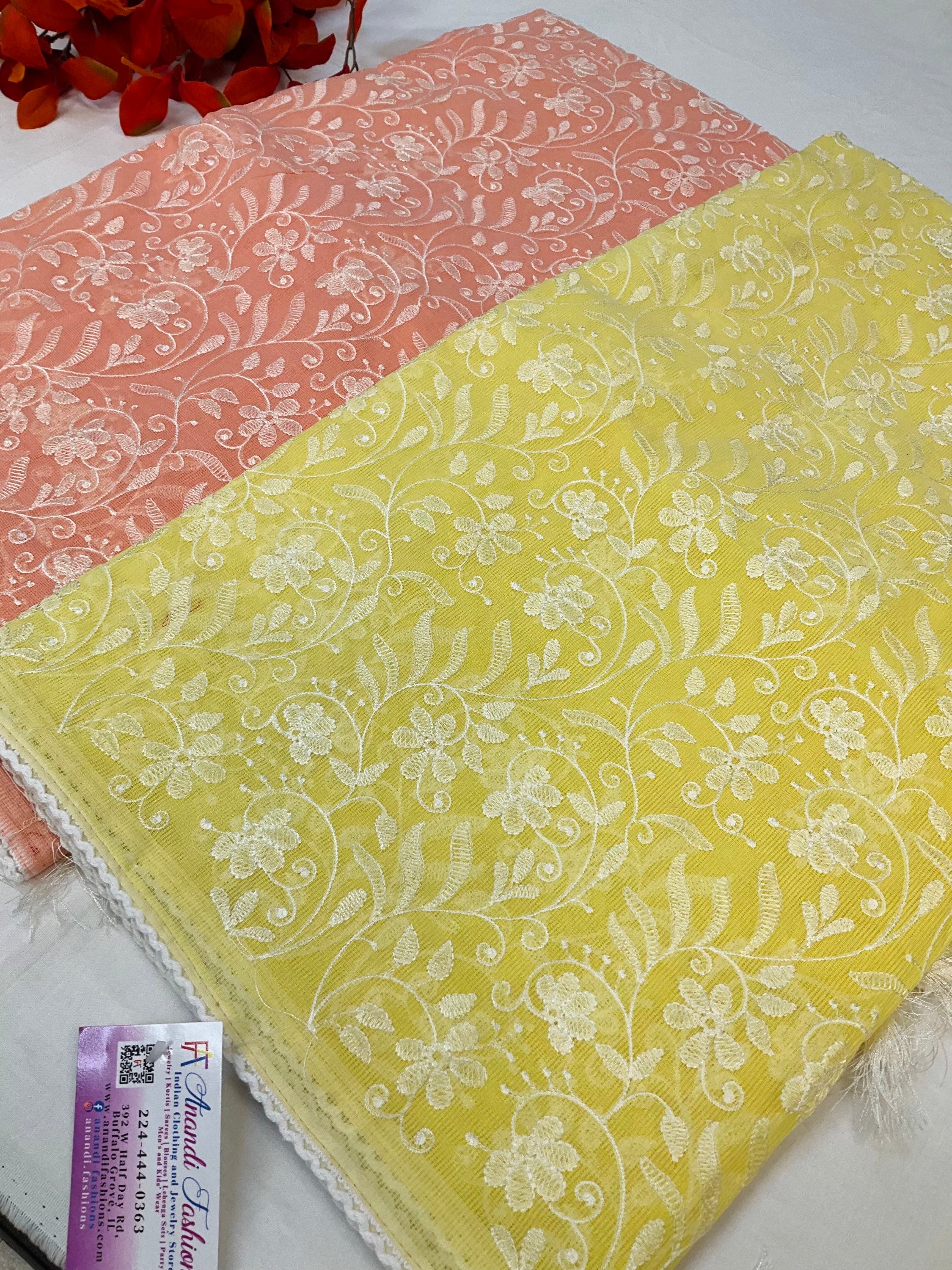 Classic Super net sarees with Full thread embroidery  image 0