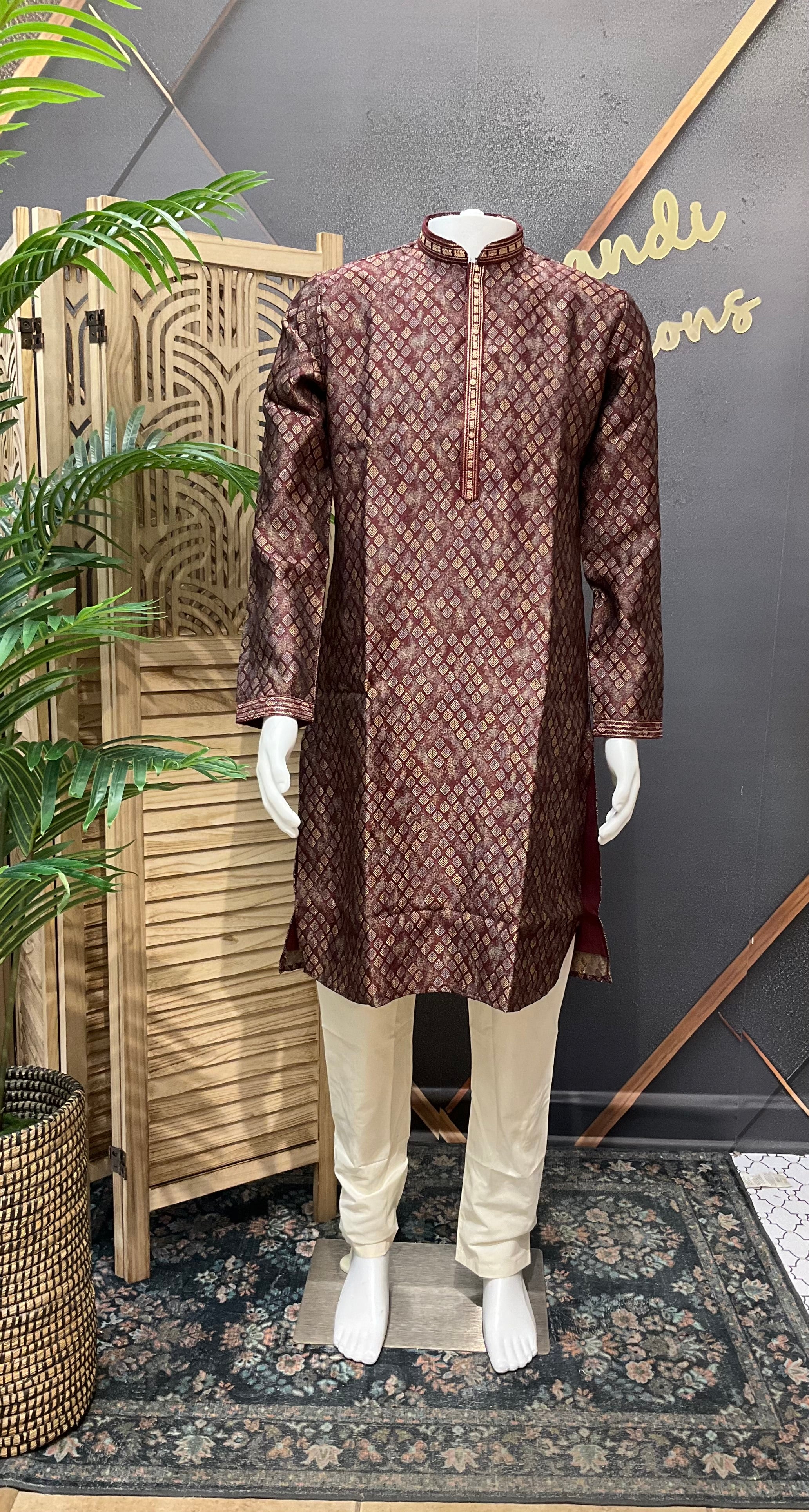 Maroon Fancy- Party Wear Mens Wear kurta set