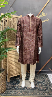 Men’s Maroon Fancy Kurta Set