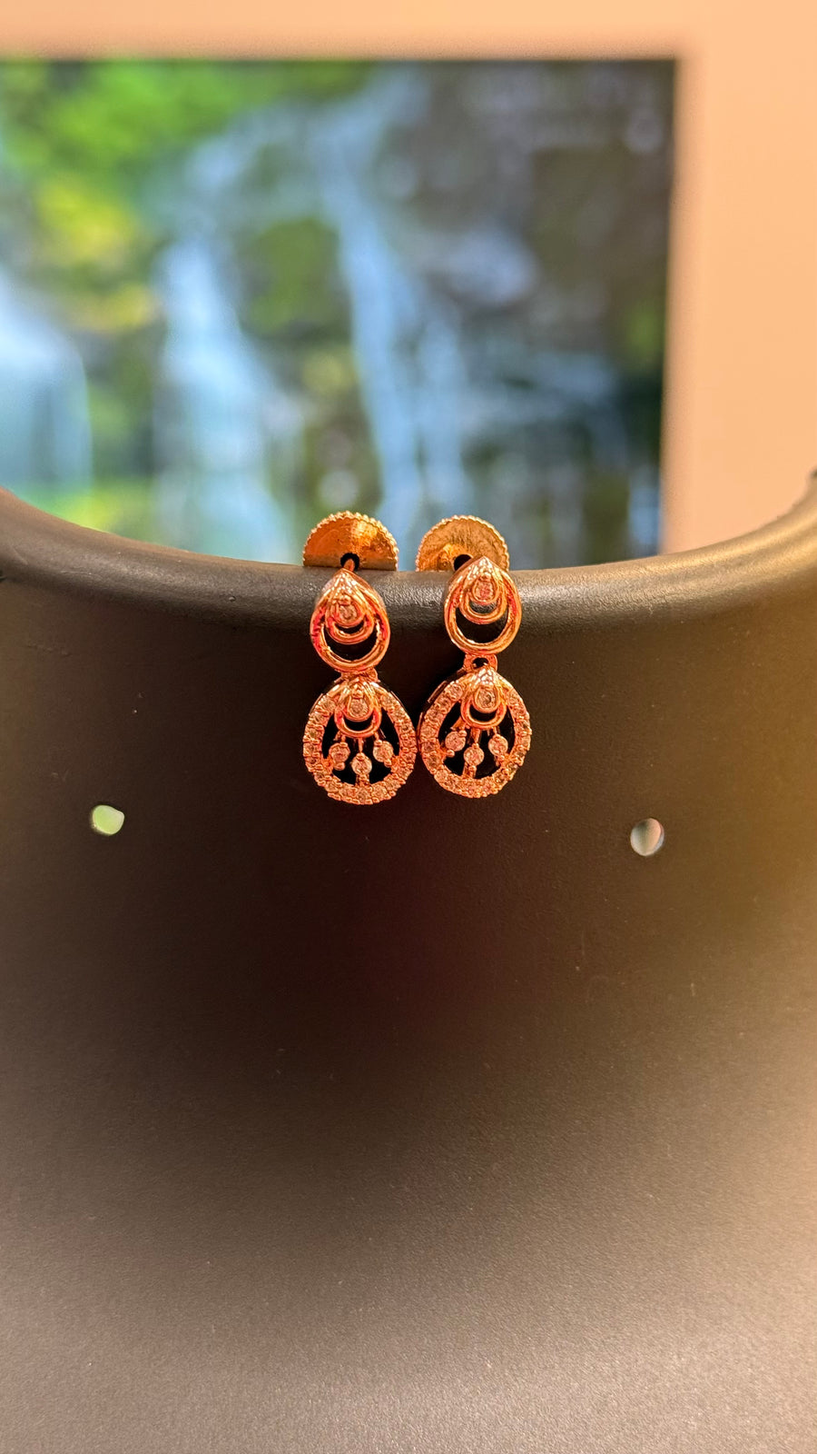 Simple Rose Gold party wear necklace set