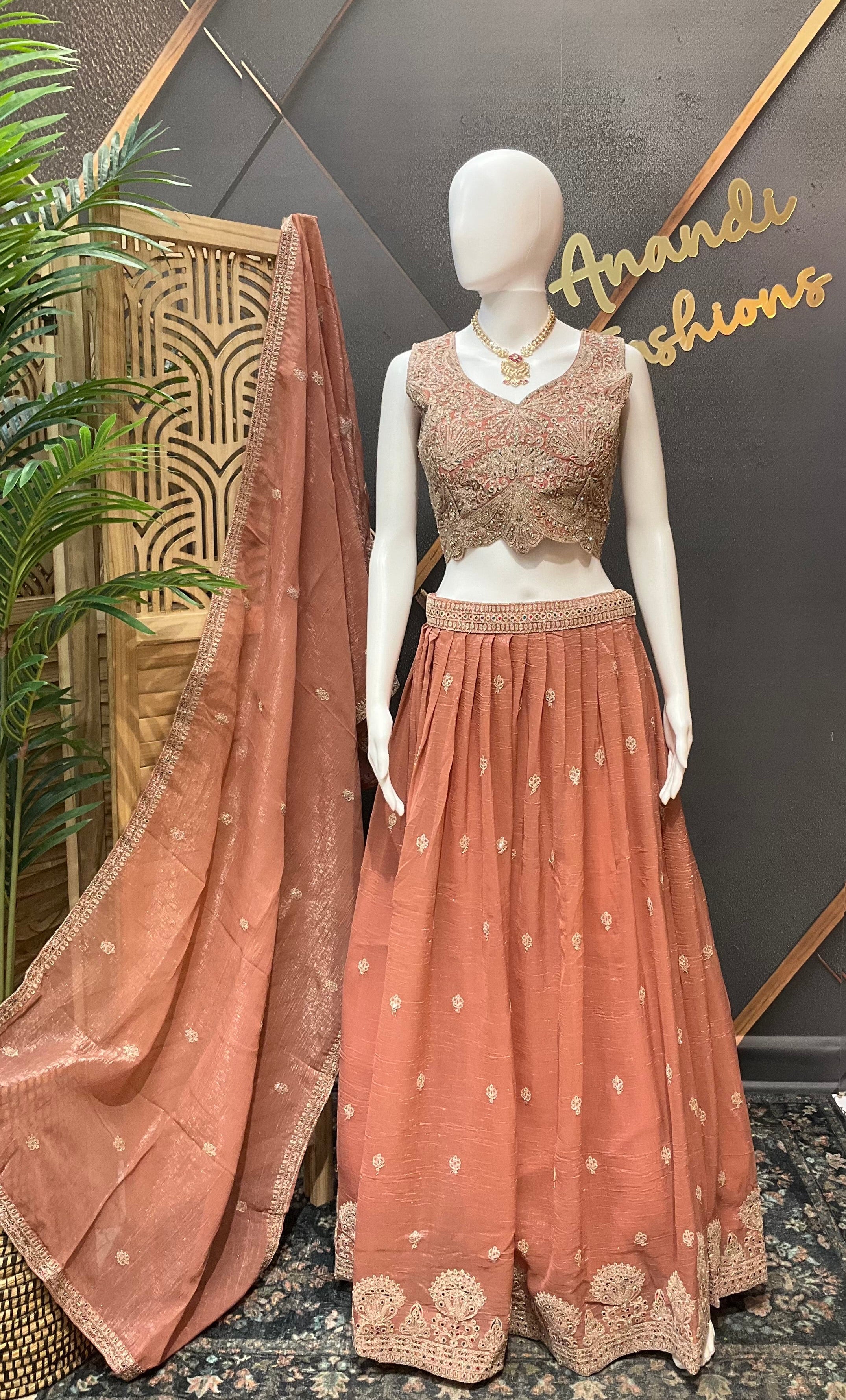Pastel Orange Lehenga set