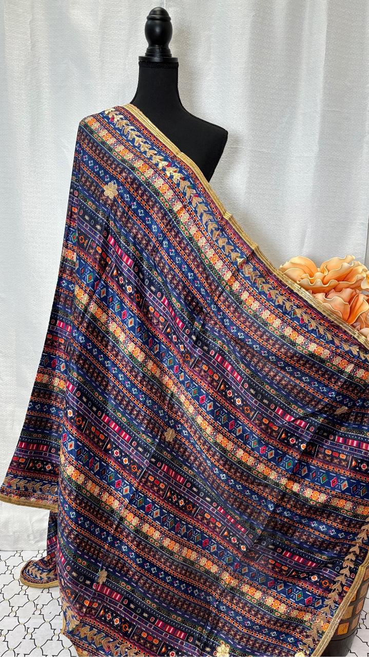 Multicolor Dupatta - A Spectrum of Colors - Dynamic and Cheerful Multicolor image 3