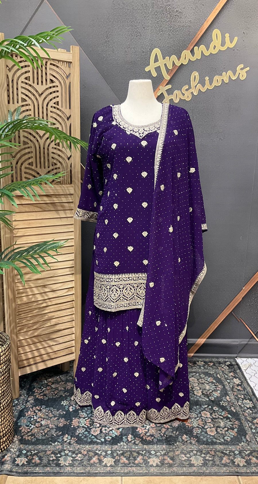 Plus Size /46 Georgette Sharara Set