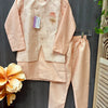 Boys Peach Sherwani with Vest - Kids Wedding Ethnic Wear