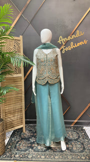 Women’s Pastel Blue Party Wear Palazzo set