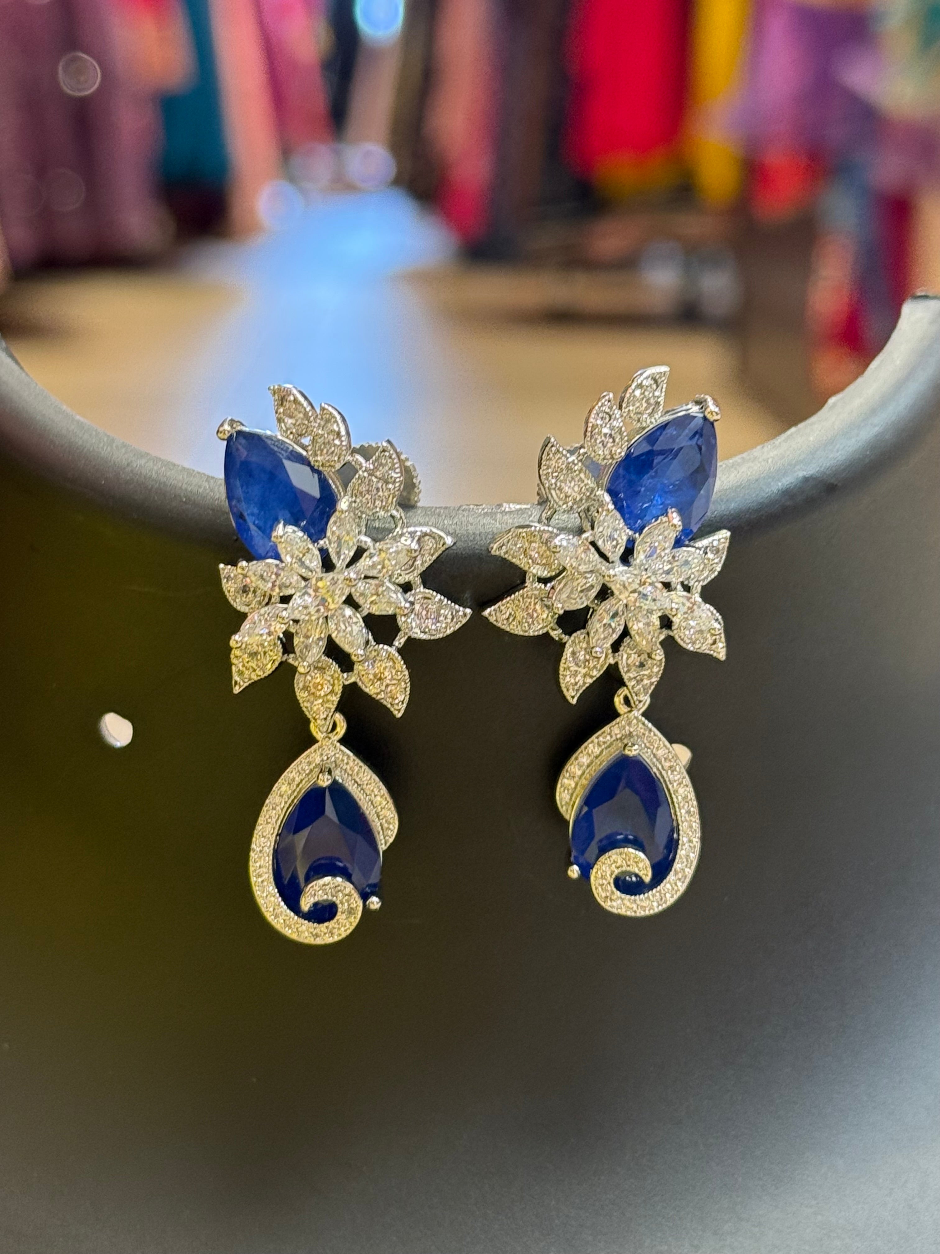 Silver Finish Party Wear Earrings