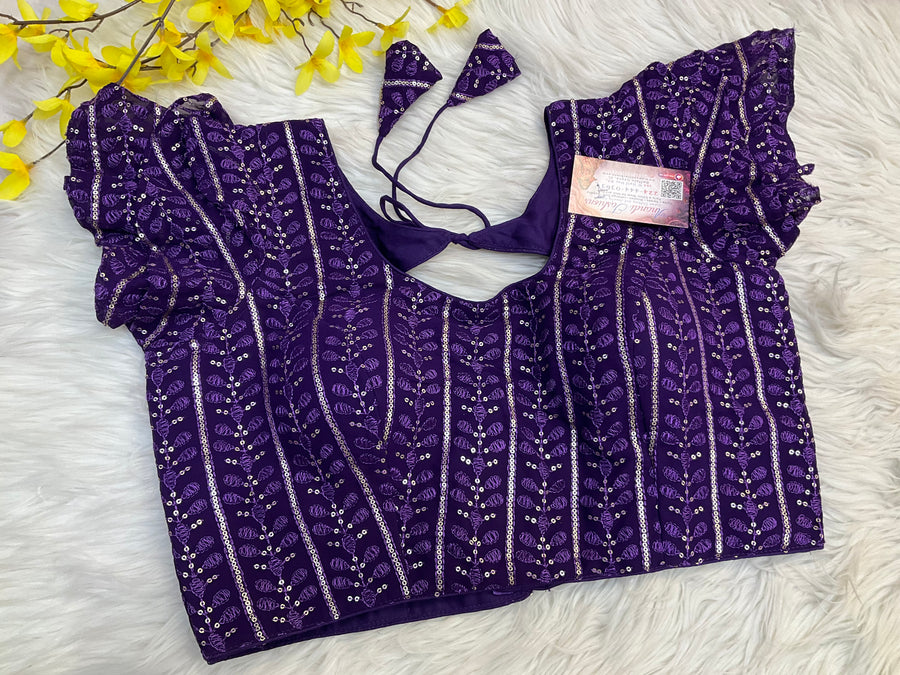 Purple Georgette Blouses - Women - Blouse - Anandi Fashions