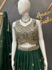 Green Party Wear Lehenga set