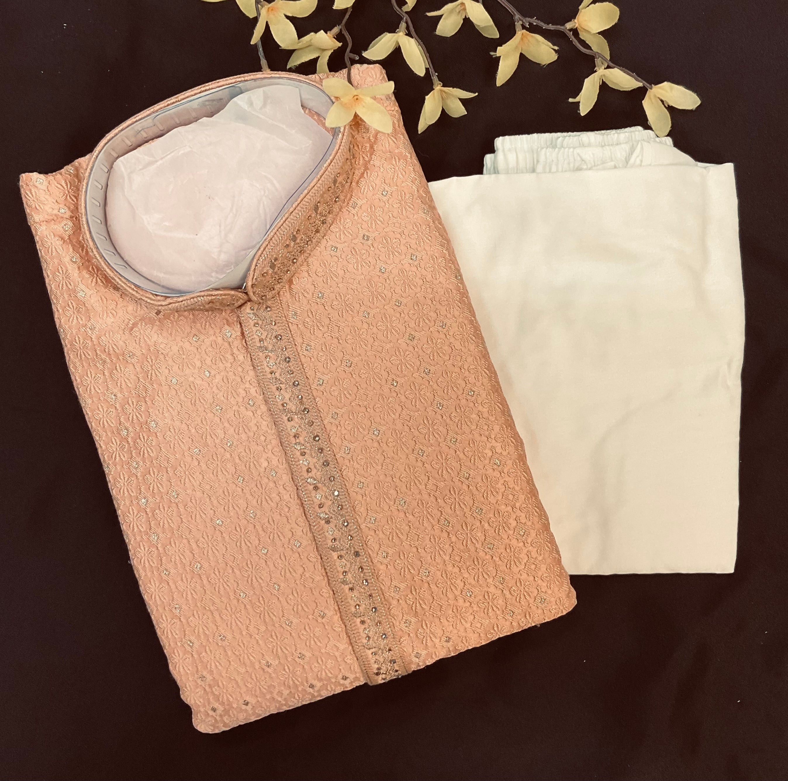 Peach Color- Men’s wear Party wear Kurta set