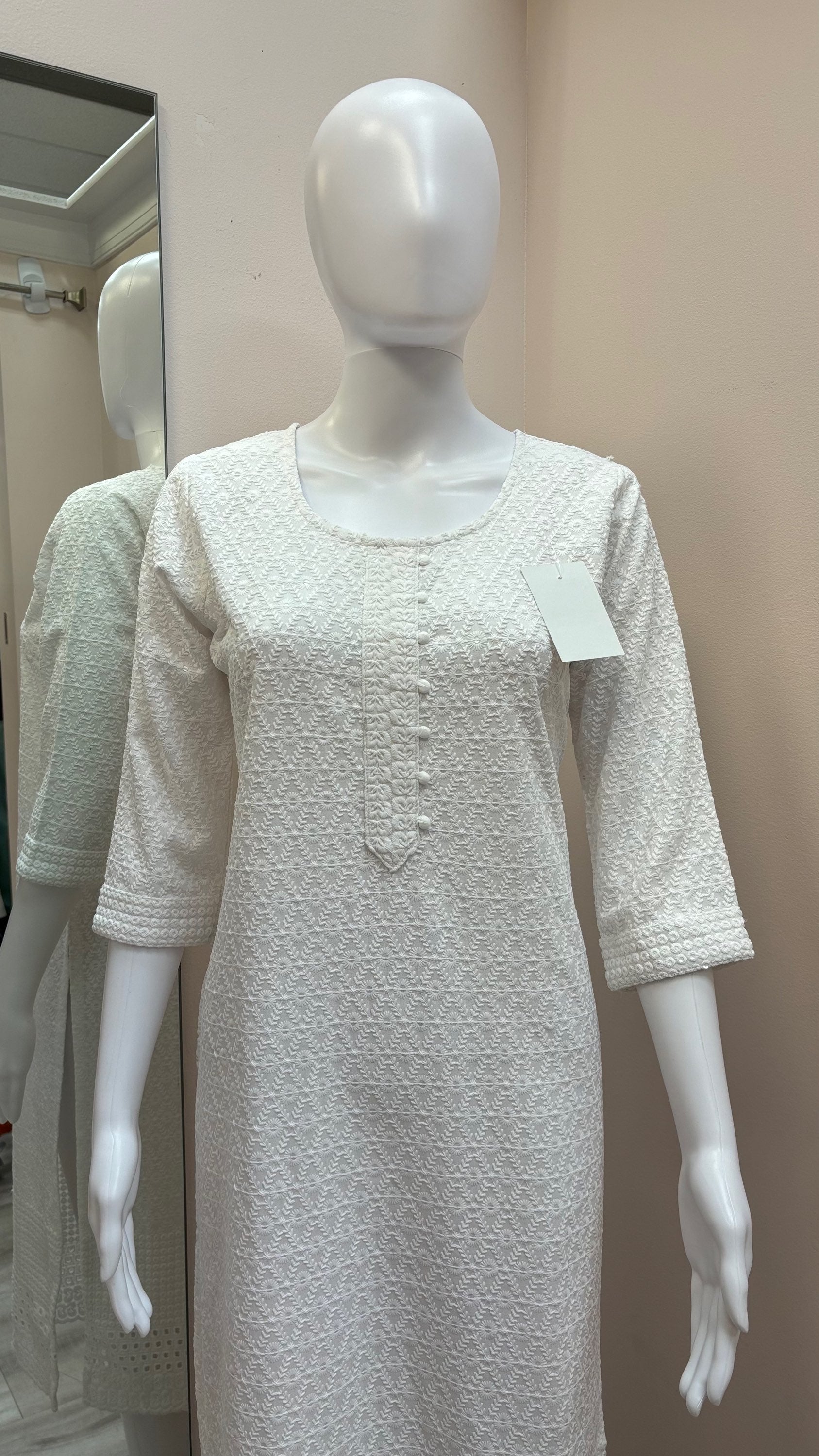 Chikankari Rayon Kurtis - Soft rayon Kurtis with sequence work image 8