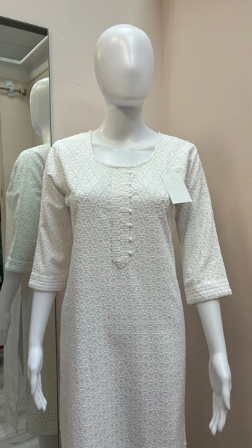 Chikankari Rayon Kurtis - Soft rayon Kurtis with sequence work