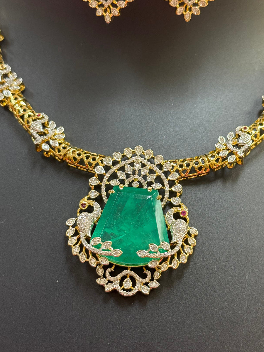 Party Wear Kante Model CZ necklace set