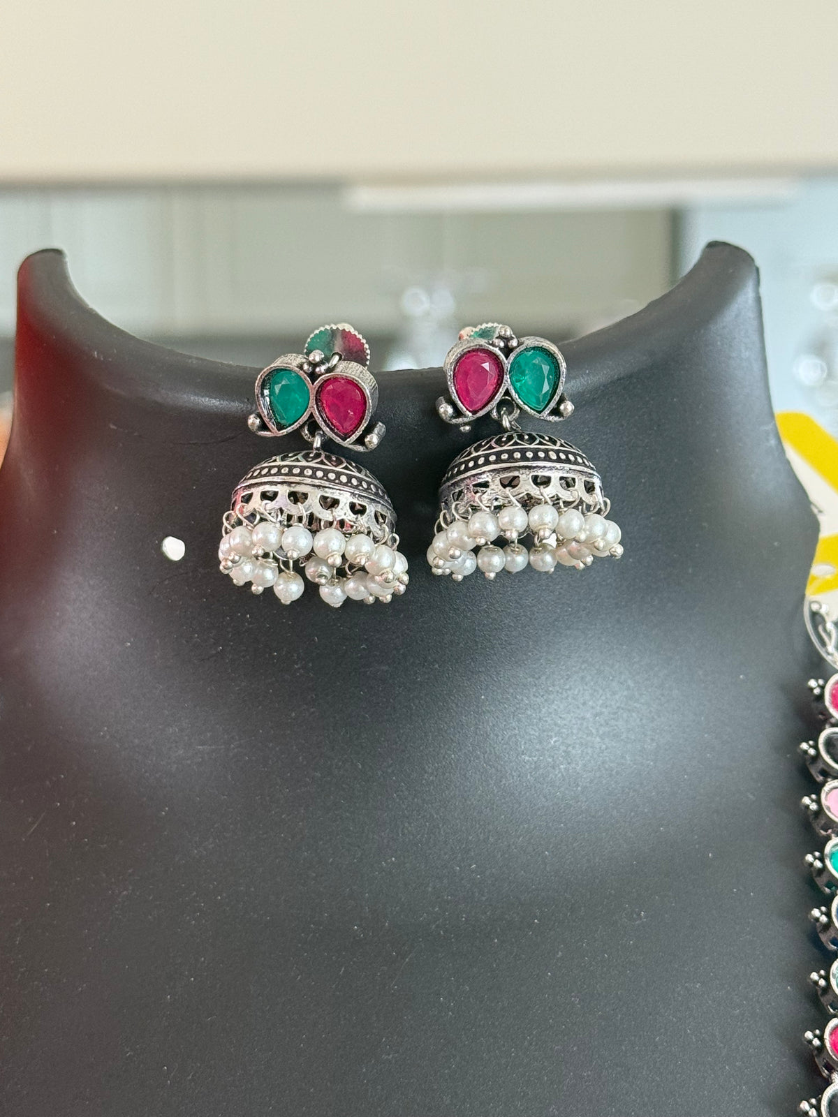 German Silver - Long Haram/Necklace with multicolor stones