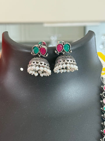 German Silver - Long Haram/Necklace with multicolor stones