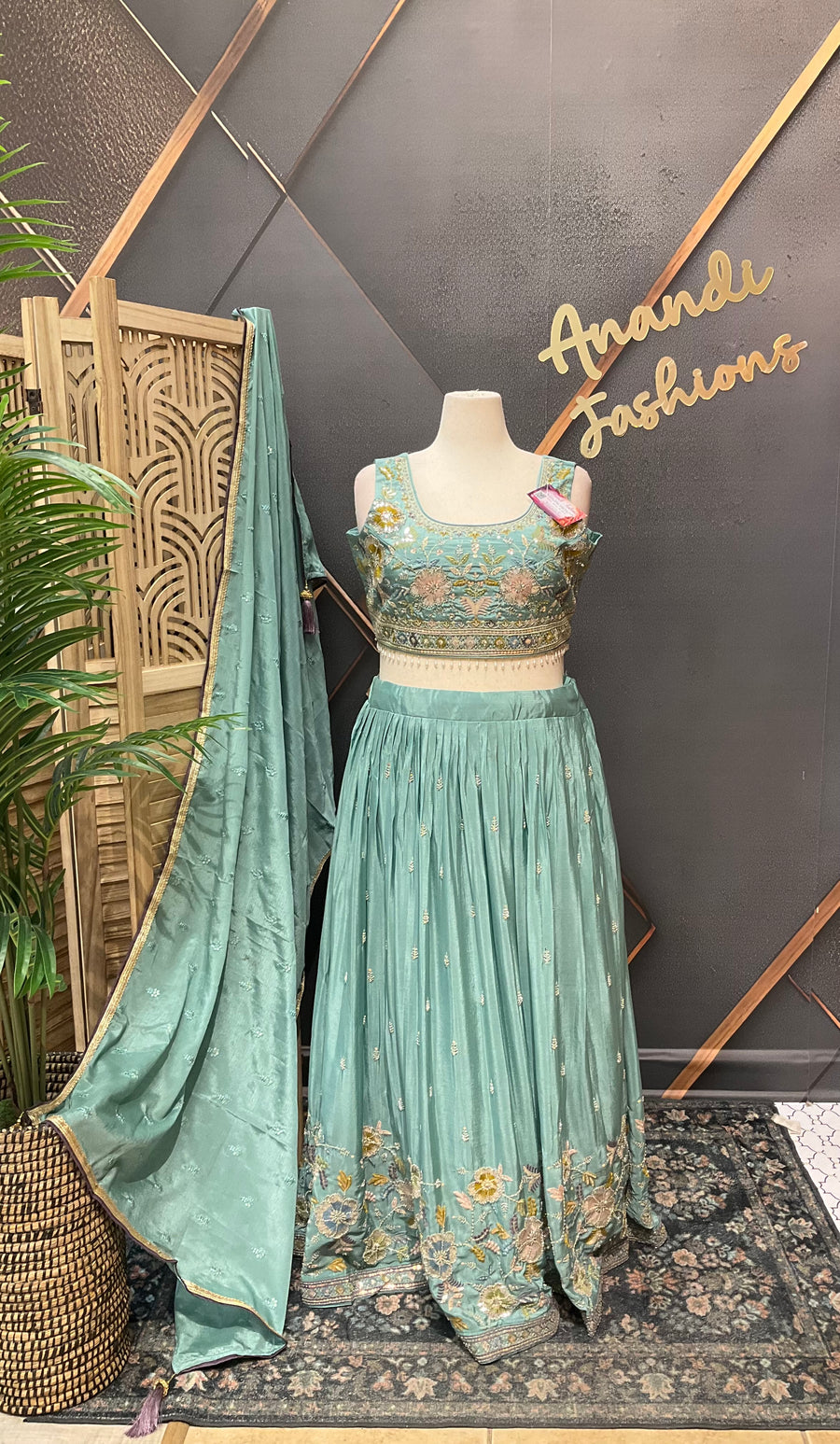 Women's Pastel Lehenga Set with Embroidery Work