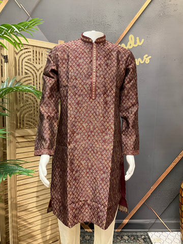 Maroon Fancy- Party Wear Mens Wear kurta set