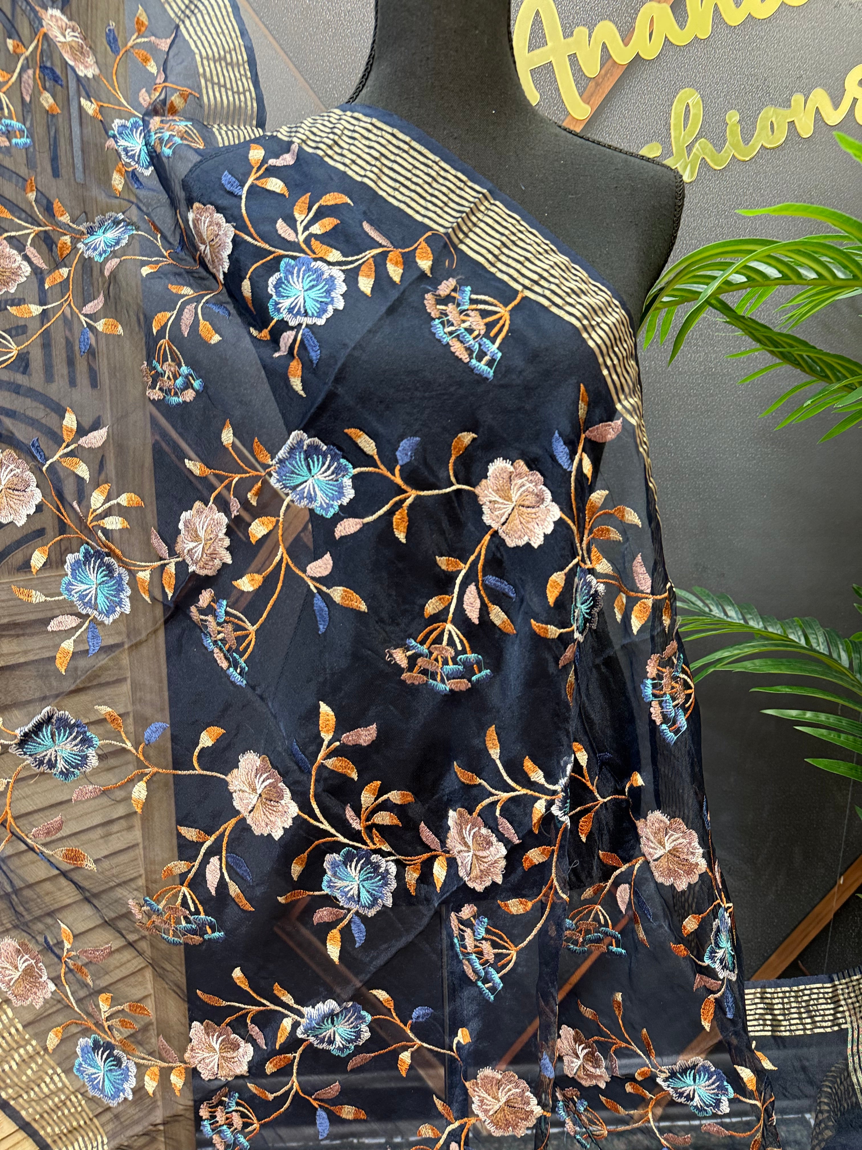 Organza Dupattas with Embroidery