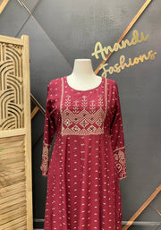 Women's Plus Size Long Anarkali Kurti - Women - Long Kurti - Anandi Fashions