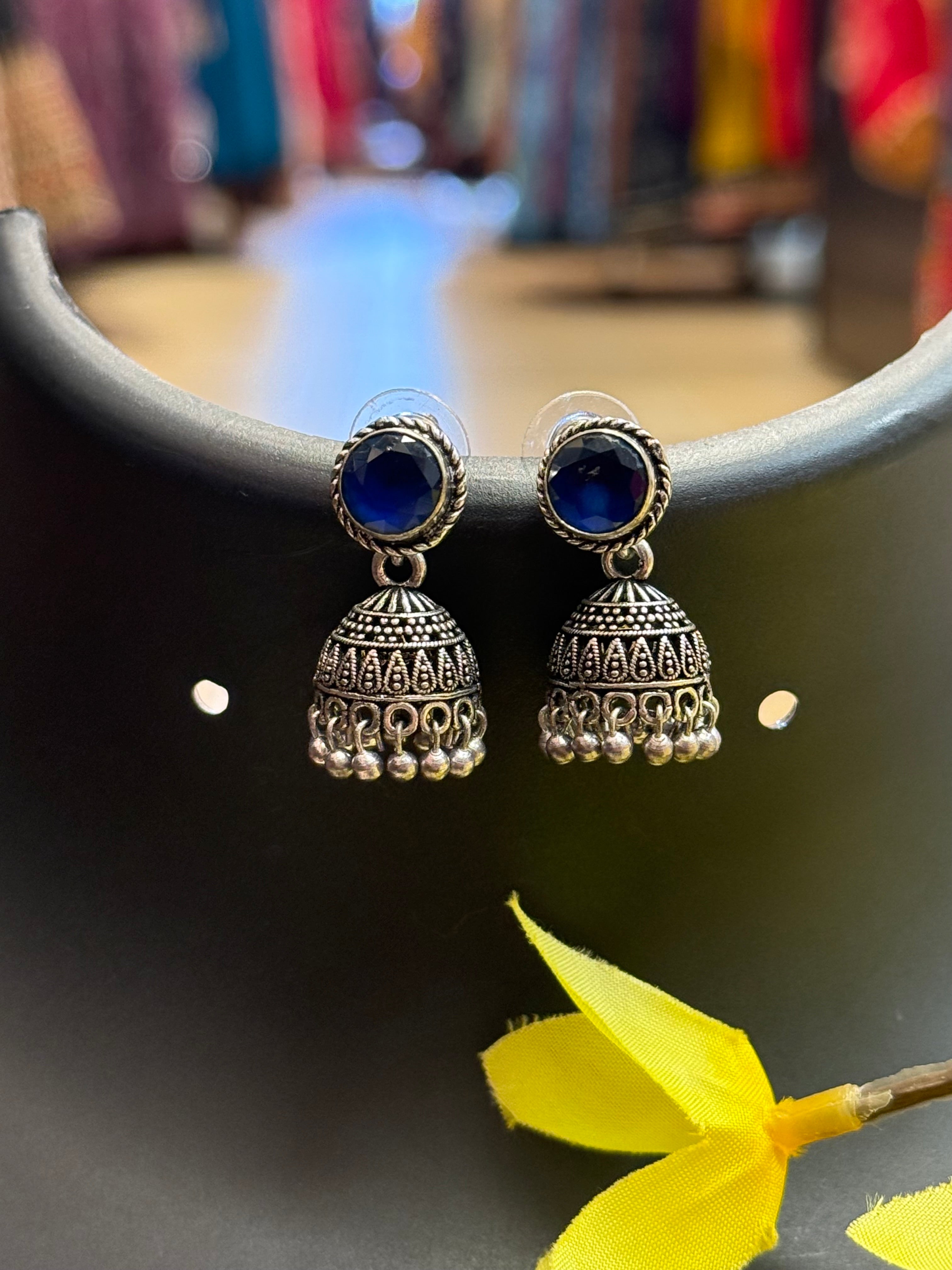 Cute small German silver Jhumkas/Earrings