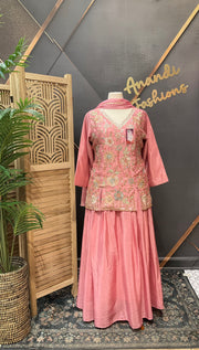 Pink Plus size Party Wear lehenga Set