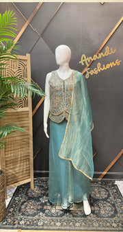Women’s Pastel Blue Party Wear Palazzo set