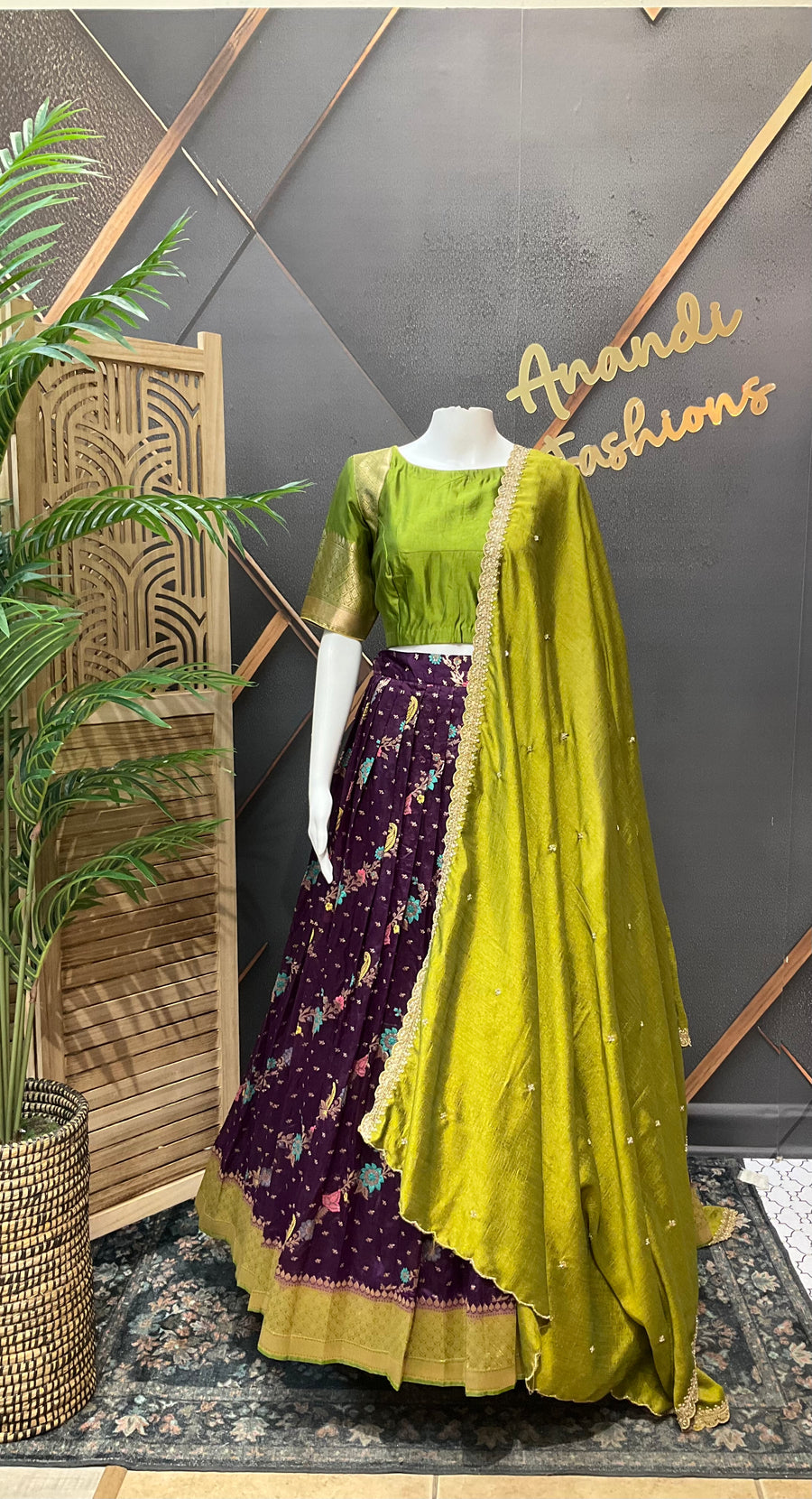 Purple Half Saree/ Lehenga set