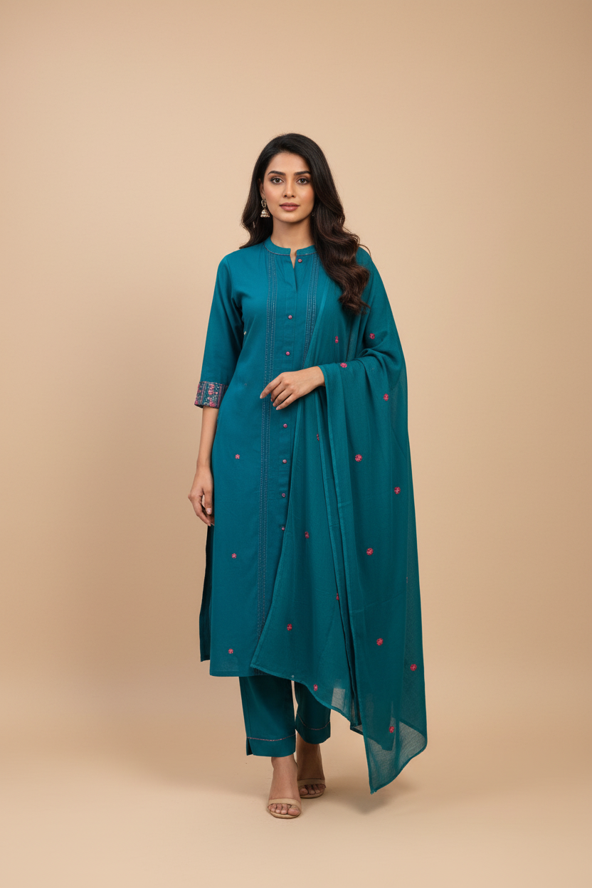 Women’s Khadi Cotton Kurti Set