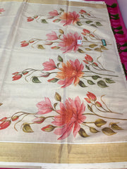 Kerala Set Saree with Floral Digital Print