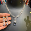 Party Wear CZ Necklace set with Drop Style pendant